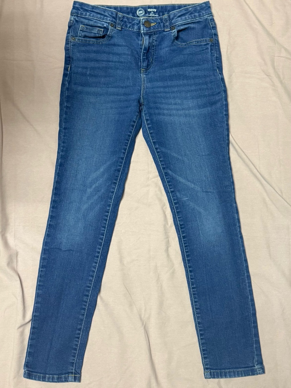 Wonder Nation Girls Skinny Jeans Size 14 Medium Wash Stretch Denim